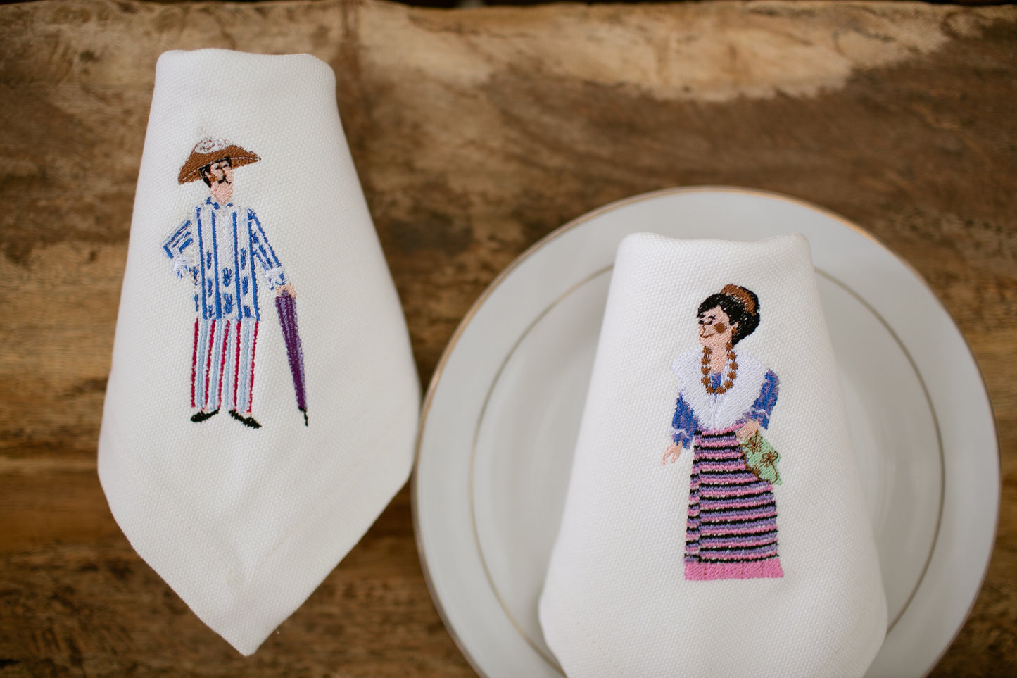 Old Manila Embroidered Table Napkins Set of 6 - Collab with Ms. Tin Javier
