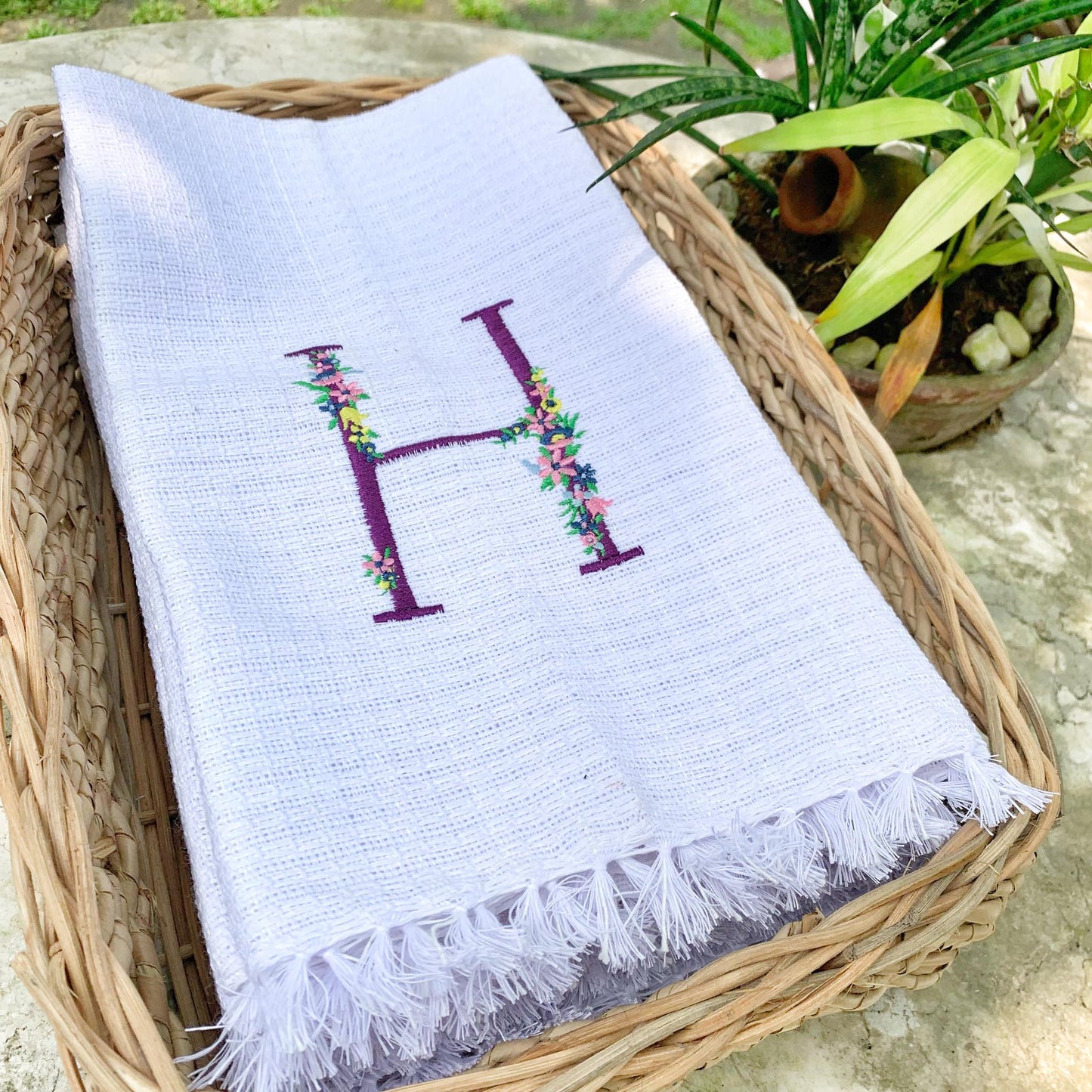 Inabel Hand Towels with Embroidery