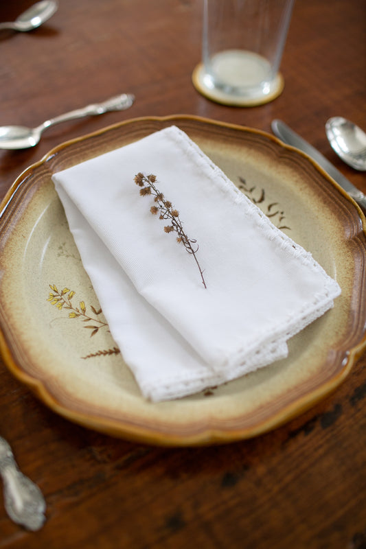 Inabel Table Napkins with Crochet Borders